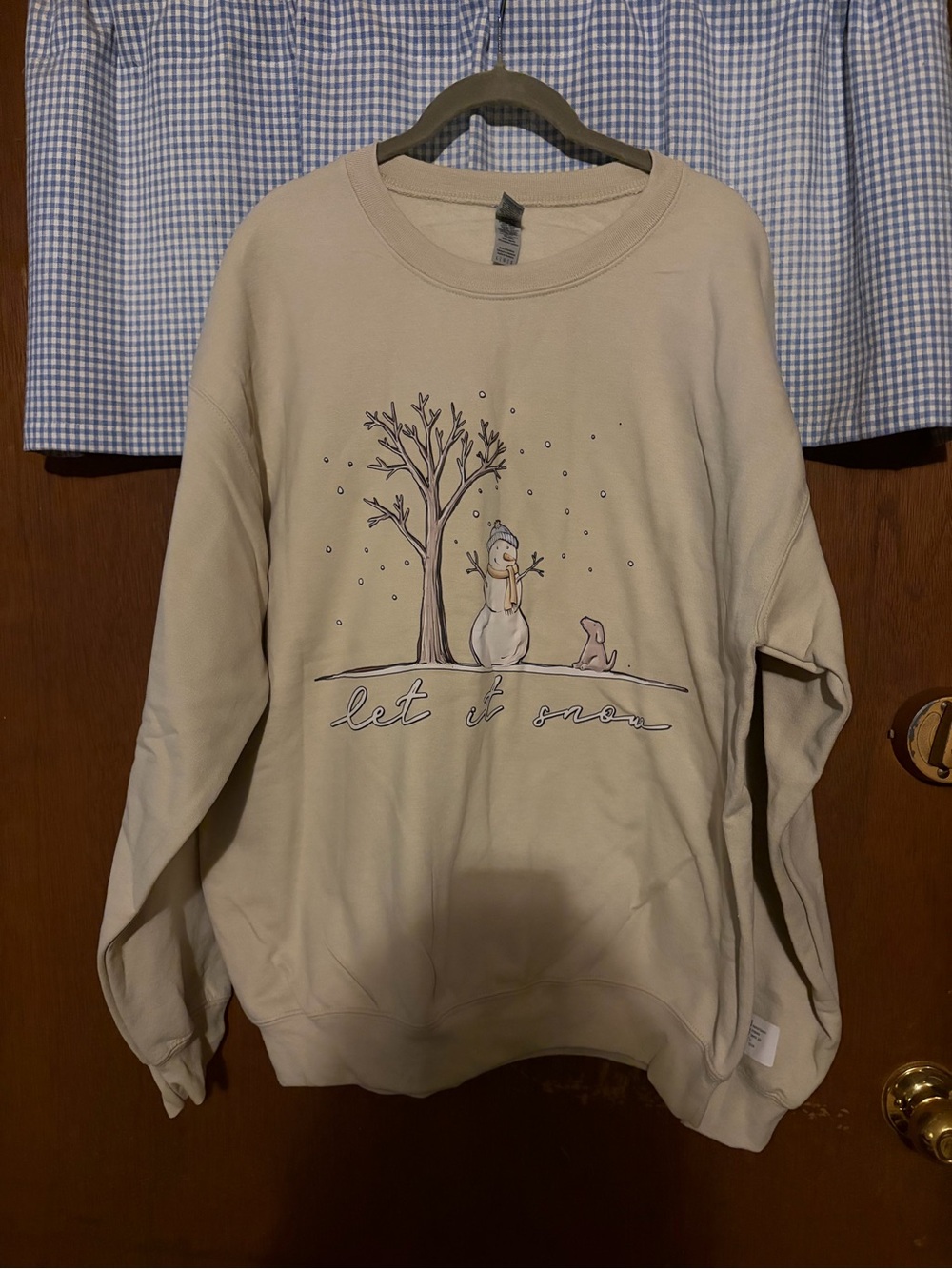 Women’s Let It Snow Snowman Graphic Sweatshirt - Sand